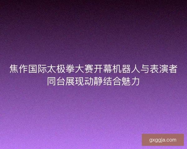 焦作国际太极拳大赛开幕机器人与表演者同台展现动静结合魅力